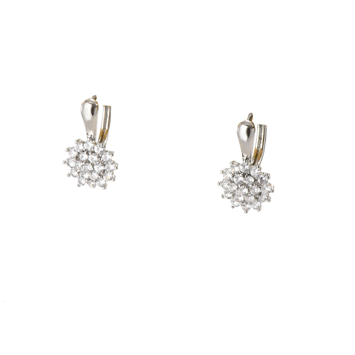 Fashion Moissanite Style For Women With Zircon Inlay Suower Snowflake Earrings Light High-End Sense Ear Jewelry