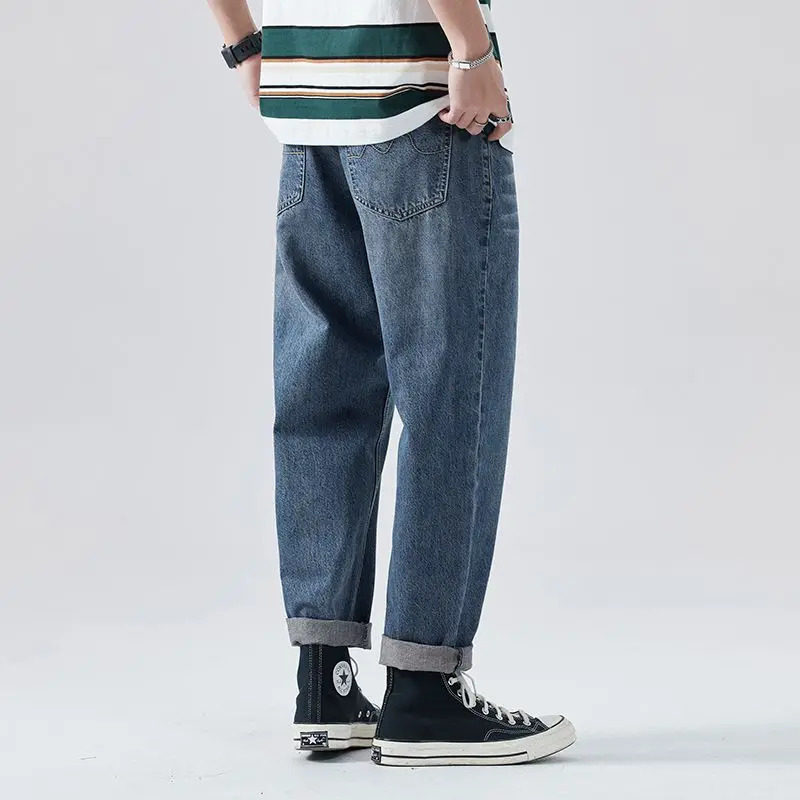 Mens Summer Thin Jeans Loose Tapered Casual Retro Water Male Korean Trousers Trendy Streetwear mens jeans pants 250617