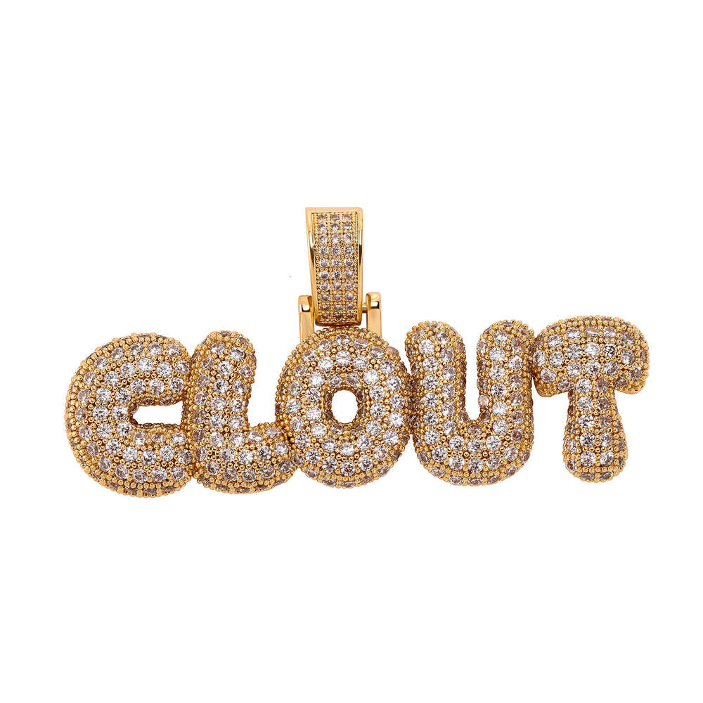 Hip Hop Street English Letter Splicing Personality Full Dia Pendant Unisex Trendy Necklace