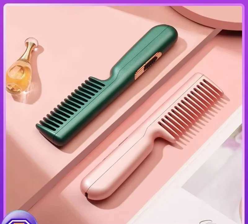 Wireless Hair Straightener Comb USB Charging Multifunctional Stylish Mobile Heat Comb for Curling And StraighteningXJ250621