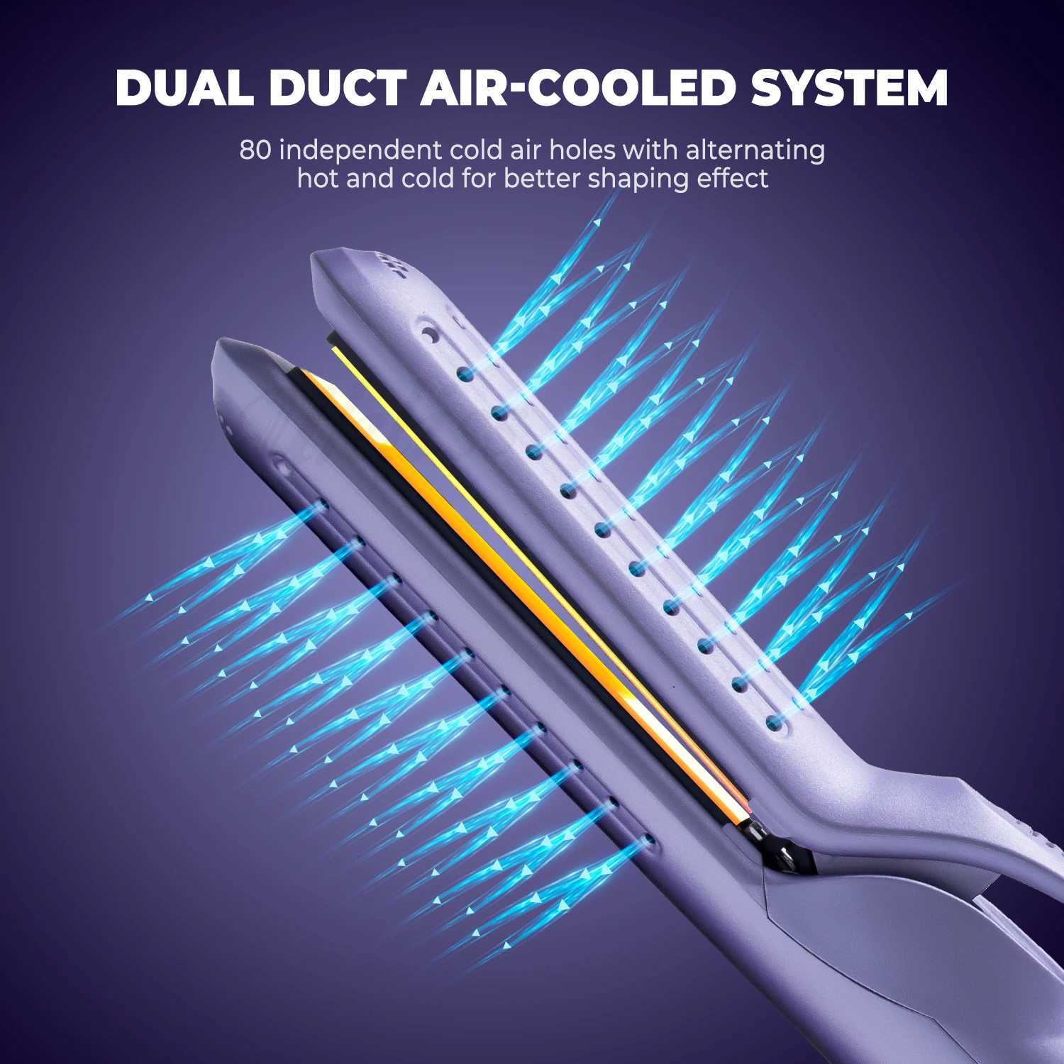 Airflow Styler 2 in 1 Hair Straightener and Curler Cool Air Ceramic Flat Iron Hair Straightening Curling Iron Styling ToolsXJ250621