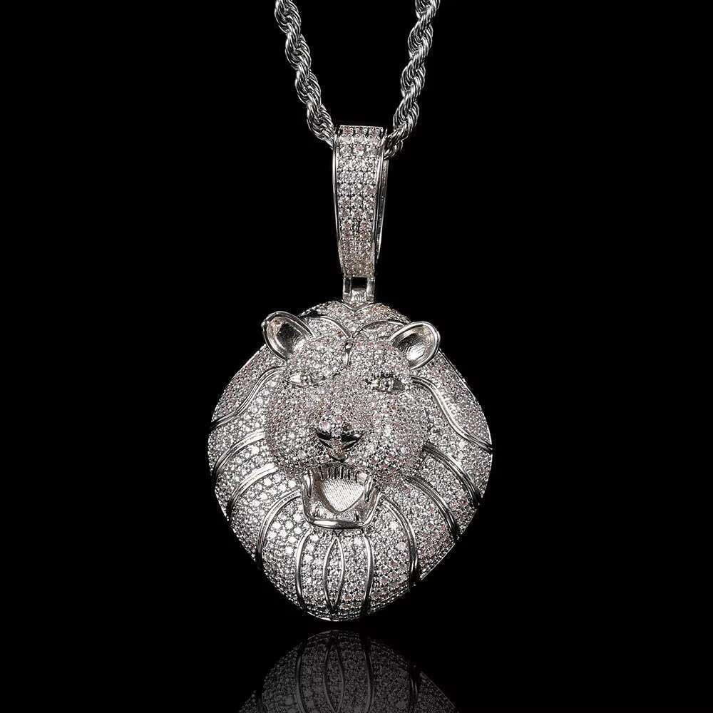 Customized Lion Face Round VVS Moissanite Hip Hop Pendant Iced Out Pendant Charm Personalized Pendant