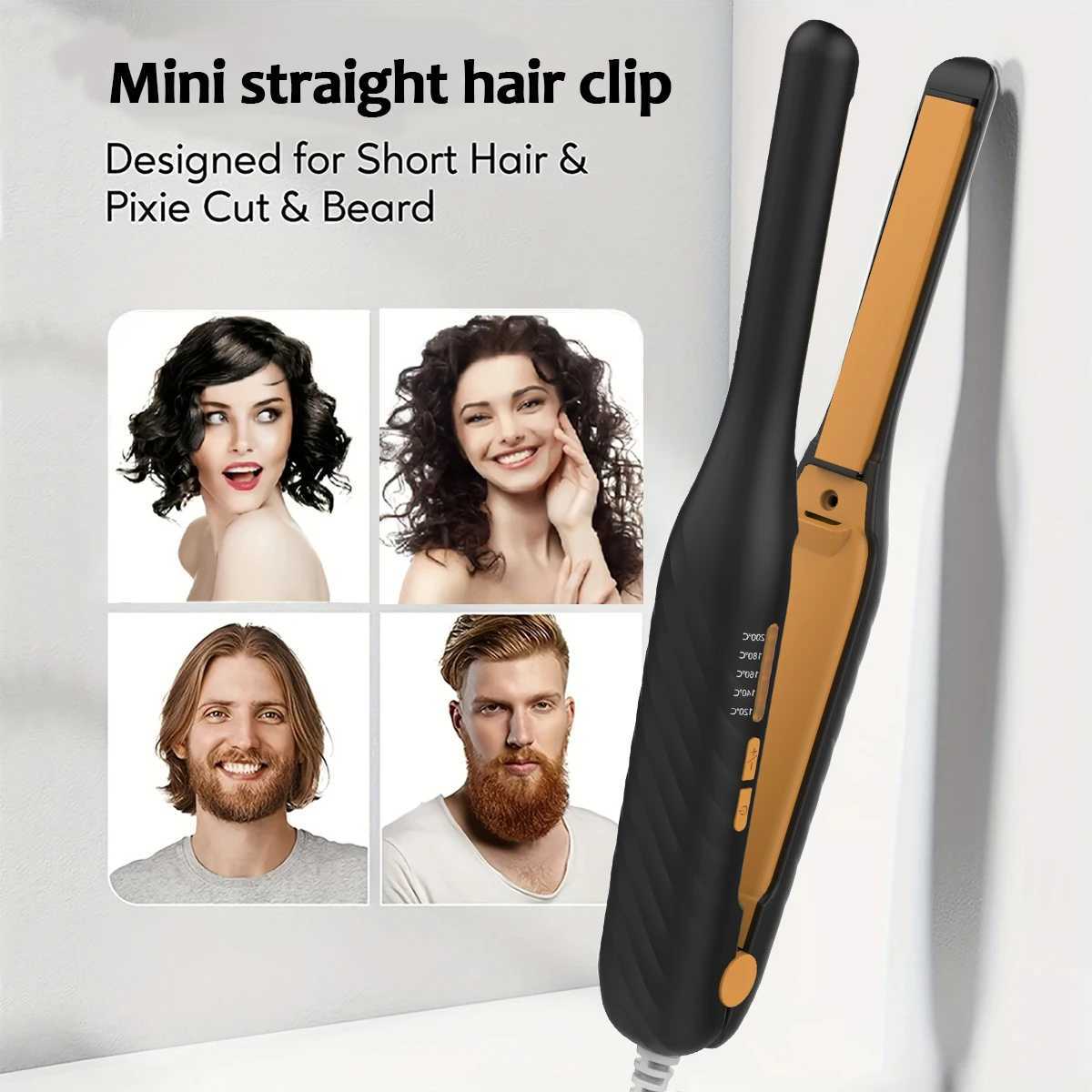 Mini hair straightener with American standard plug - portable lightweight and easy to operate ceramic coated hair straightenerXJ250621