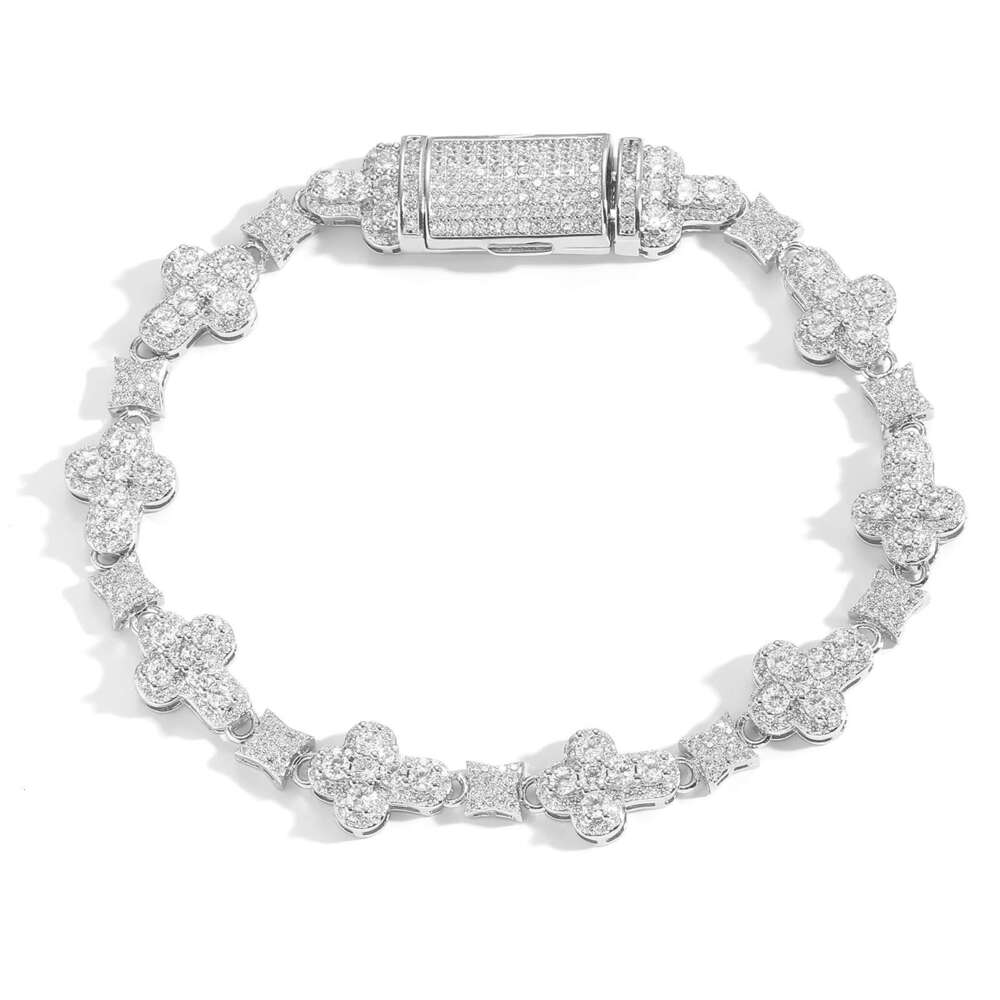 Personalized Hip-Hop 10mm Cross Zircon Bracelet for Men and Women Trendy Unique Niche Jewelry 03f3