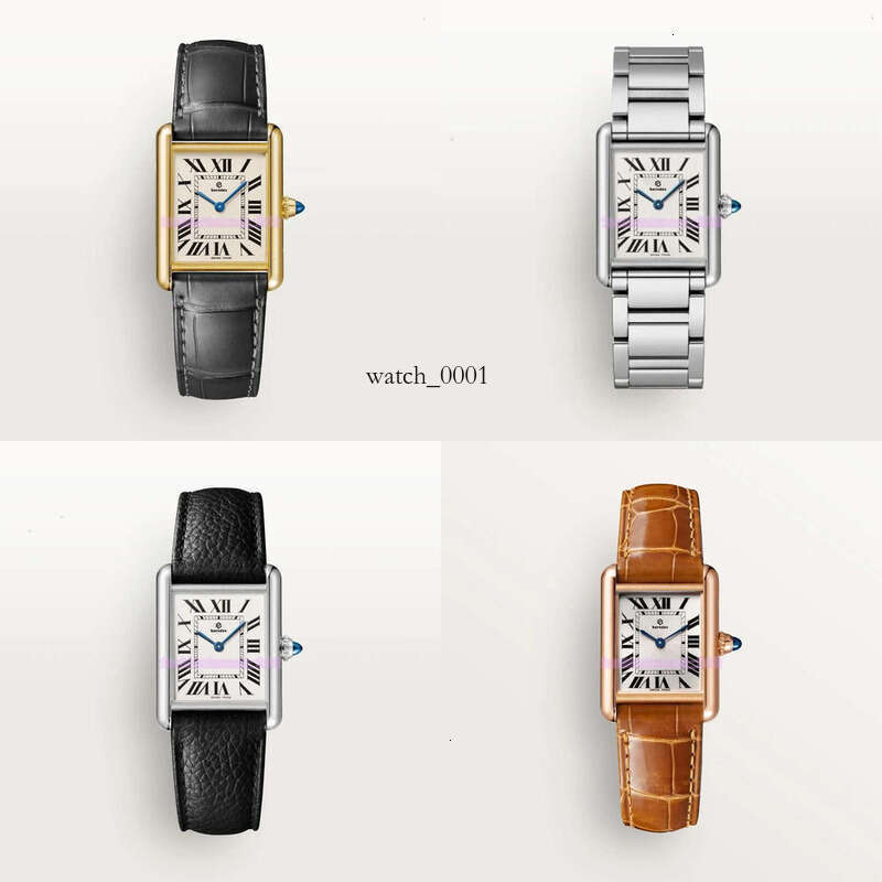 Tank Watch Fashion couple watch simple appearance modeg imported calfskin sapphire inset suitable for party travel golden generous Designer Watches men Luxe Watch