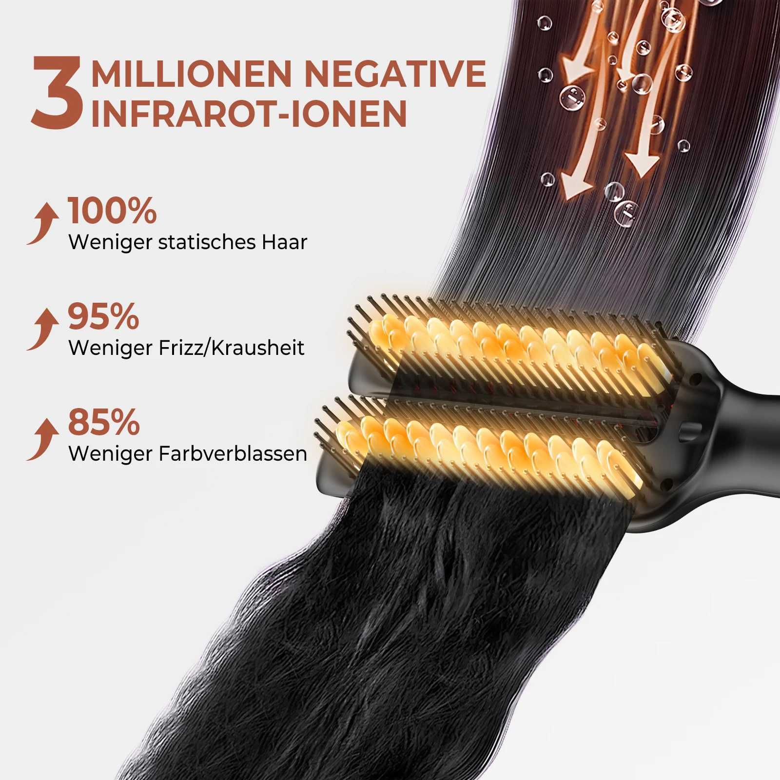 Electric Hair Straightener Brush Professional Fashion Fast Heating Ceramic Hair Straightener Comb Hair Tool Easy to UseXJ250621