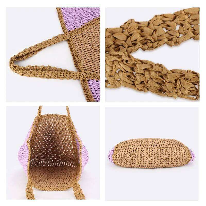 luxury bag Handbag Summer Beach Rattan Woven Handmade Straw Large Capacity Totes Women Shoulder Bag Bohemia New