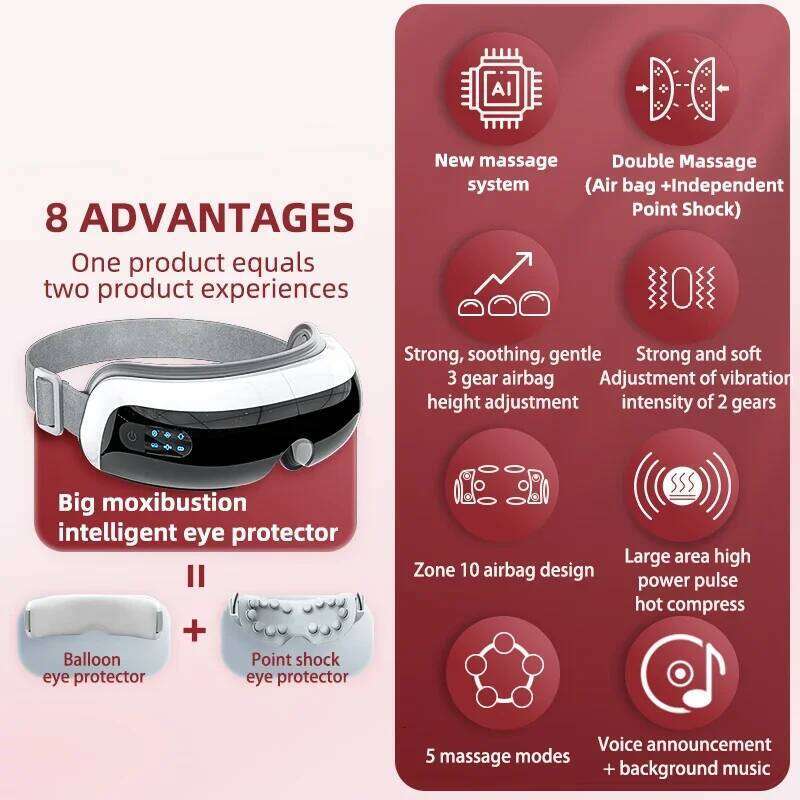 Designer Luxury New Electric Massager Vibration Hot Compress Air Bag Relief Fatigue Removal Dark Circle Sleep Eye Care Massage Instrument