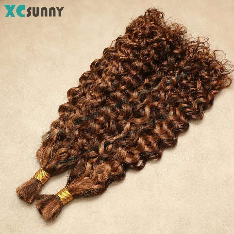 Braiding 4 30 Bulk Curly Human Hair For Boho Braids Double Drawn Bundles Wholesale