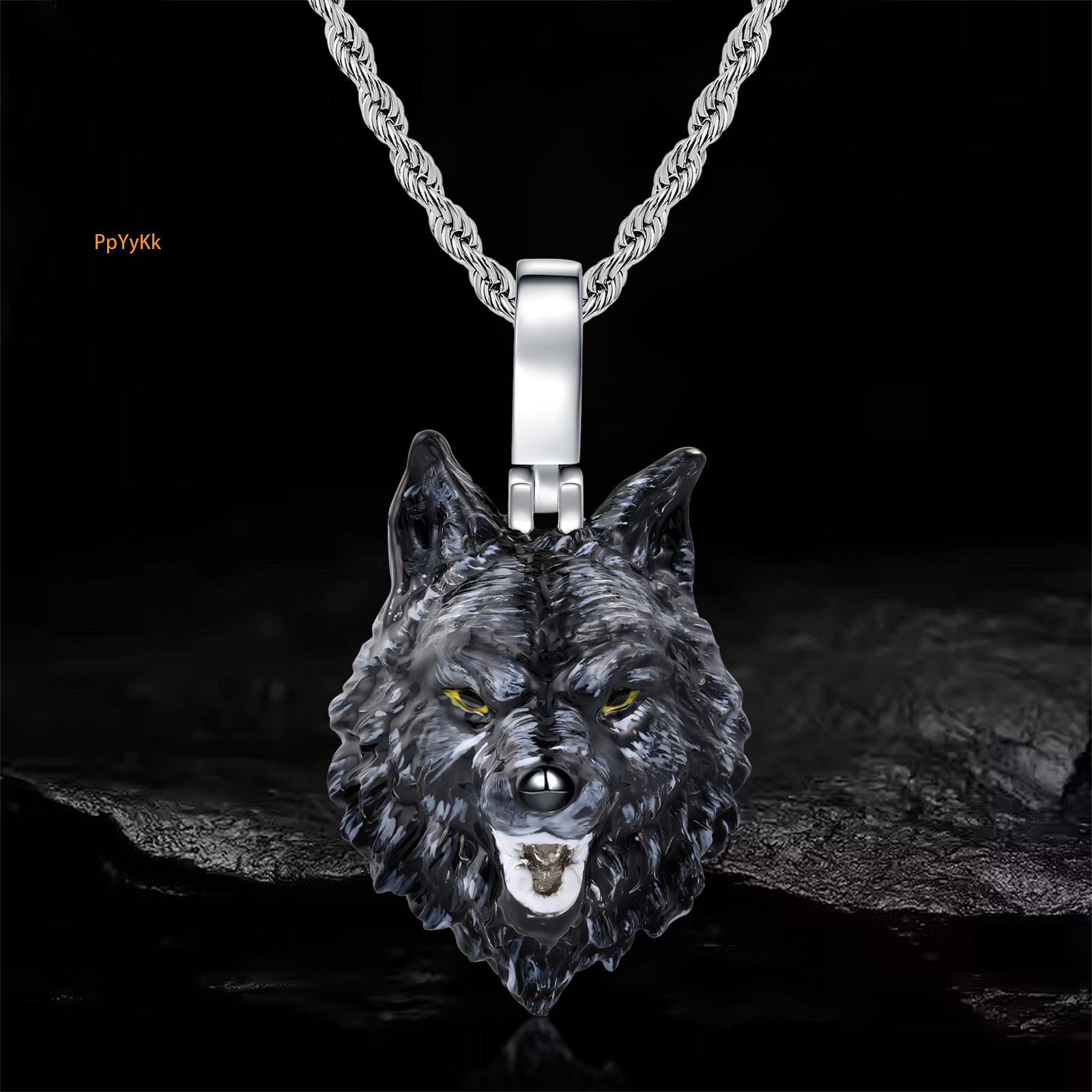 Luxury Premium Hip Hop Wolf Head Pendant Men's Niche Design Bold Wolf Totem Statement Necklace
