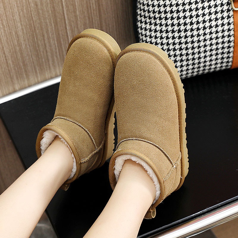 2025 free shipping designer women's winter shoes, women's new models with plush snow boots, cotton solid color sports cotton shoes black whi