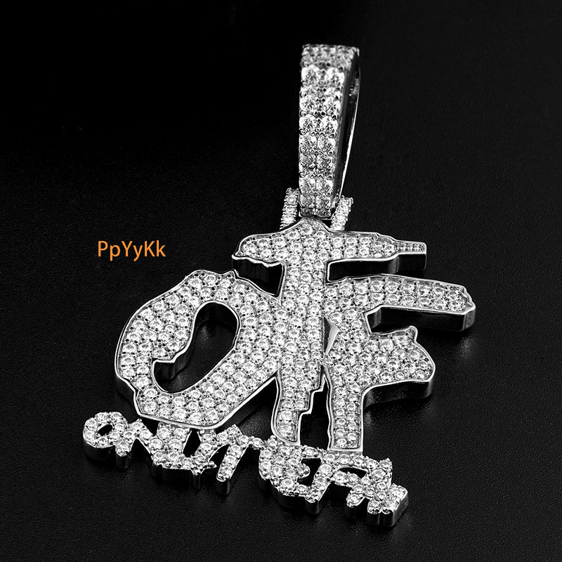 Cuban Silver Diamond Inlaid Bold Men's Necklace Hip Hop Trendy Unique Pendant Druzy jewelry