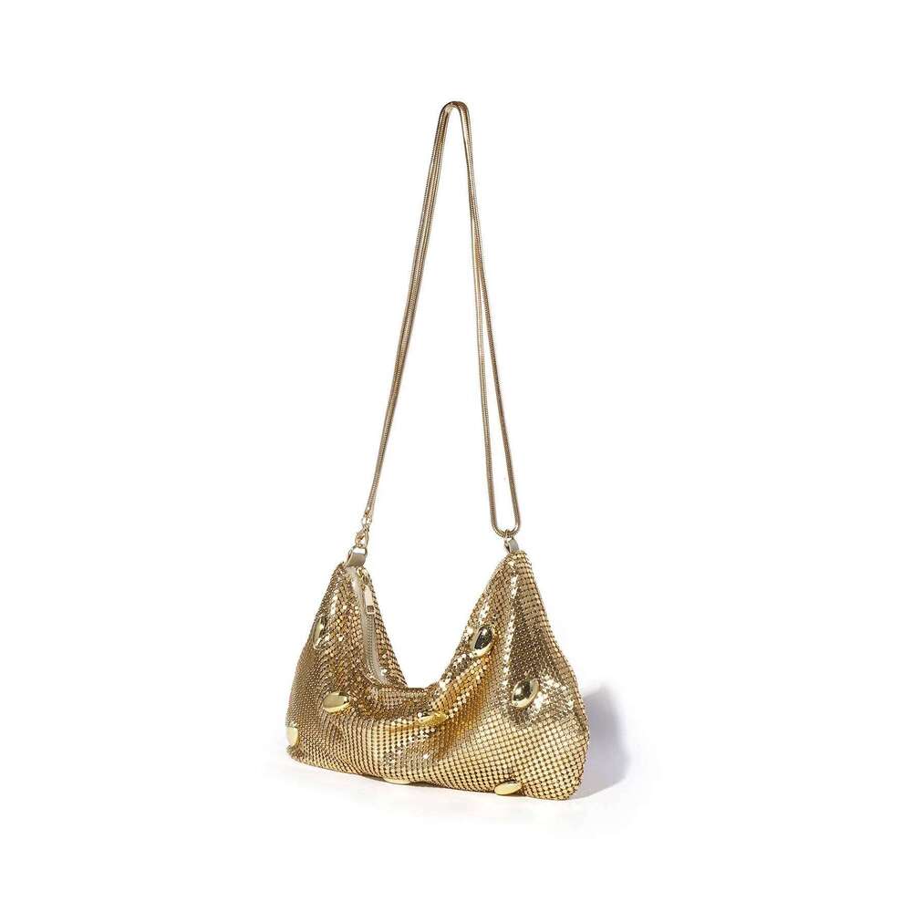 Designer bags Gold Handle Aluminum Alloy Elegant Evening Dress Bag Cross-Body Style Chain Shoulder Handbag For Banquets Woman Purse