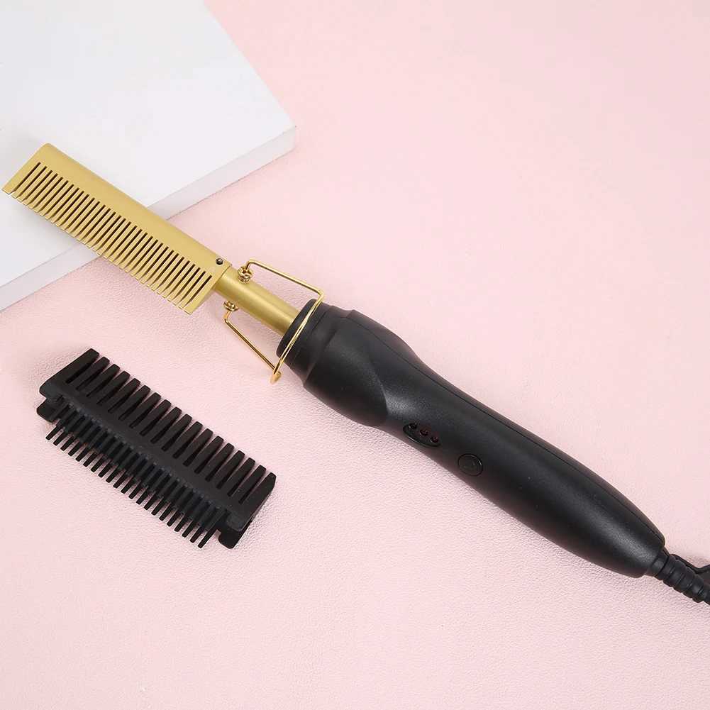 Hot Comb Straightener for Wigs and African Hair Flat Irons Fast Heating Straightening Brush Straight Curler Roller Styler ToolXJ250621