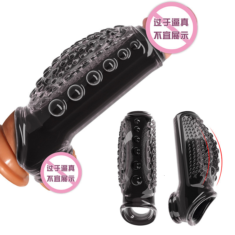 Enlargement and Thickening Locking Delay Adult Products Sexy Wearable Wolf Tooth Condoms