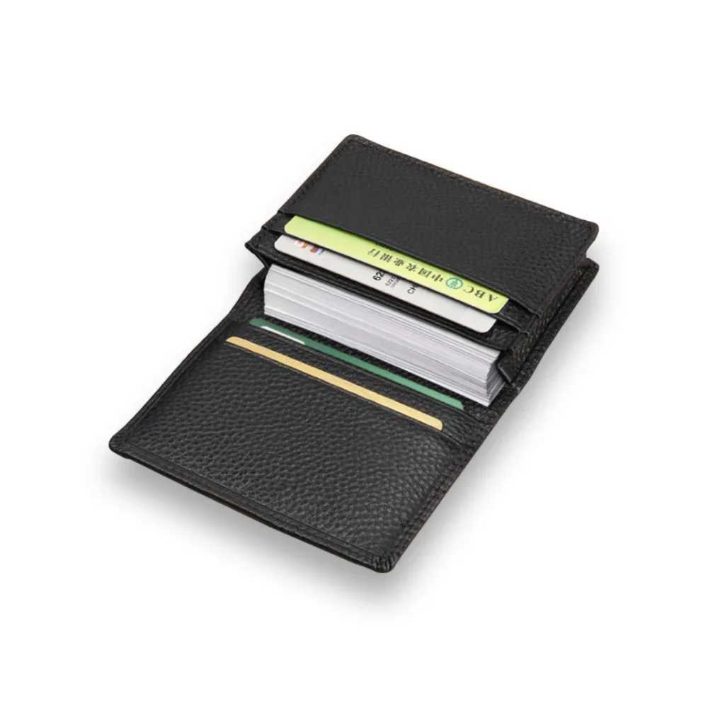 Genuine Leather Mens Business Card Holder High-grade Gift Litchi Grain Head Layer Cowhide Business Card Case Z250621