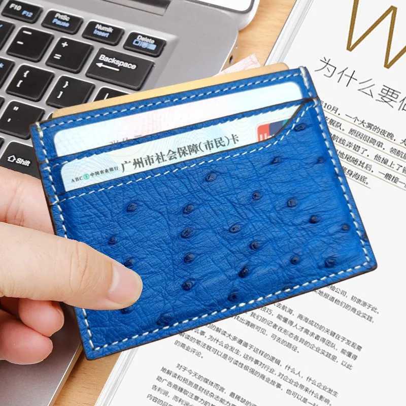 2023 New Ostrich Skin Ultra-thin Card Bag Genuine Leather Card Holder For Men And Women 50 Z250621