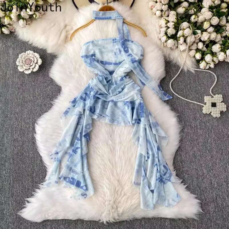 Sexy Crop Tops Women Vest Letter Print Tunic Strapless Tees 2025 Ropa Mujer Chic Irregular Ruffles Camis Backless Summer Tanks