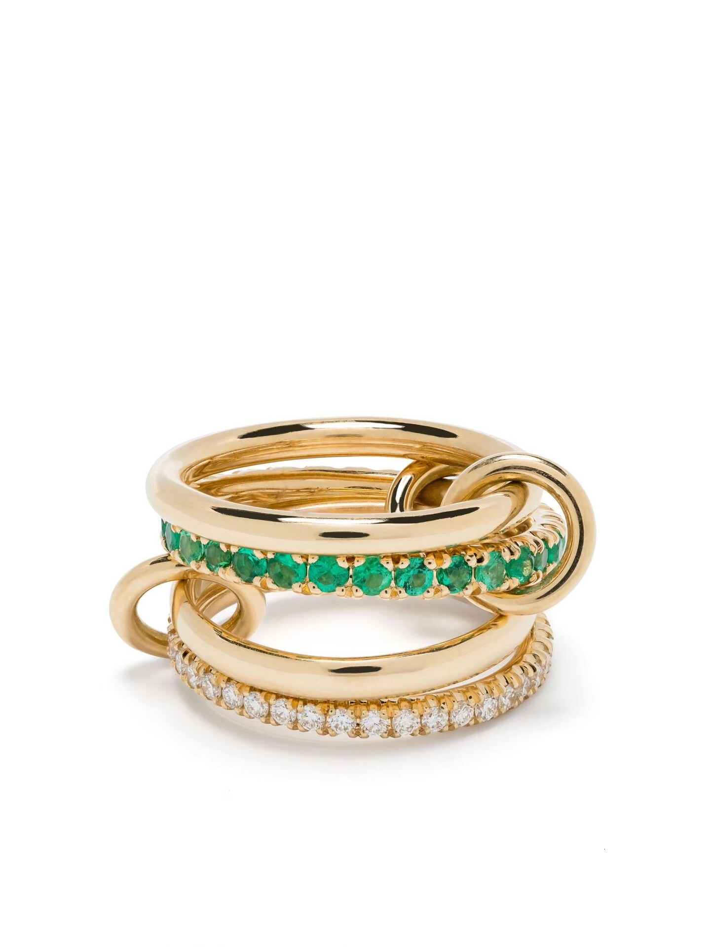 Interlocking Stacking Rings 925 Silver or Copper Inlaid with Zircon Panyu Quality Fully Hand Polished