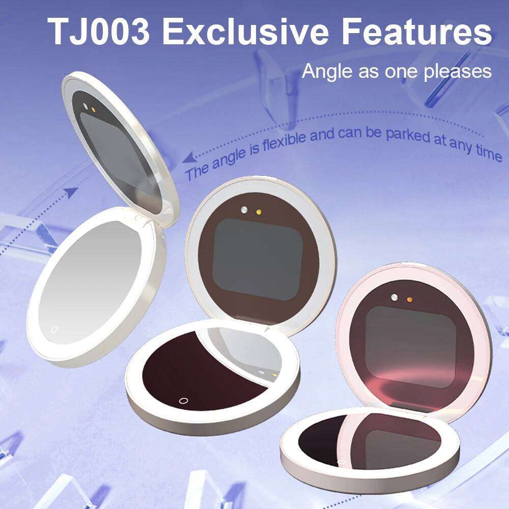 TENGMIR Portable UV Sunscreen Testing Mirrors Multi-Function Phone Charging Make Up Tool Smart Lighting Makeup Mirror