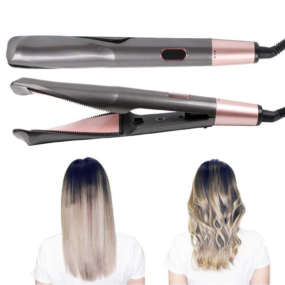 Professional Hair Straightener 2-In-1 Straight Curler Tourmaline Ceramic Heating Plate Curling Twisted Flat Iron Hair StylingXJ250621