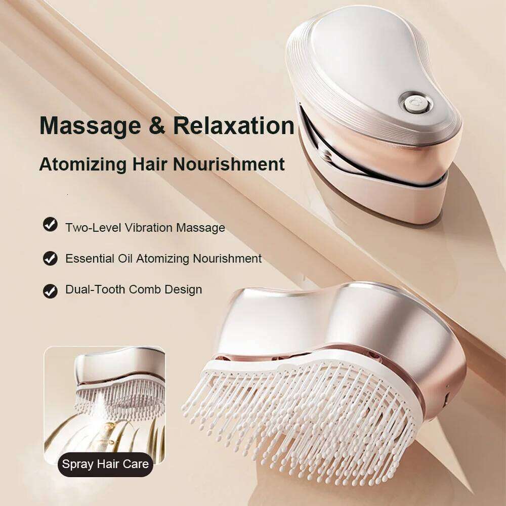 Electric Comb Double Massage Scalp Atomizing Vibration Massager for Nourishing and Preventing Hair Loss Treatment