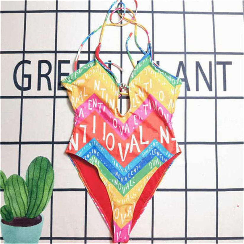 designer bikini Women Slim Swimwear Sexy Girls Bathing Suit Bodysuits Summer Swimsuit Beach Bikini Set Letter Print Beachwear Holiday Vacation 100 Styles D76