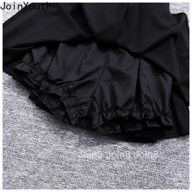 2 Piece Sets Women Clothing Skirt Outfits Zipper Pocket Sexy Crop Tops High Waist A-line Mini Skirts Suit Fashion Summer Set