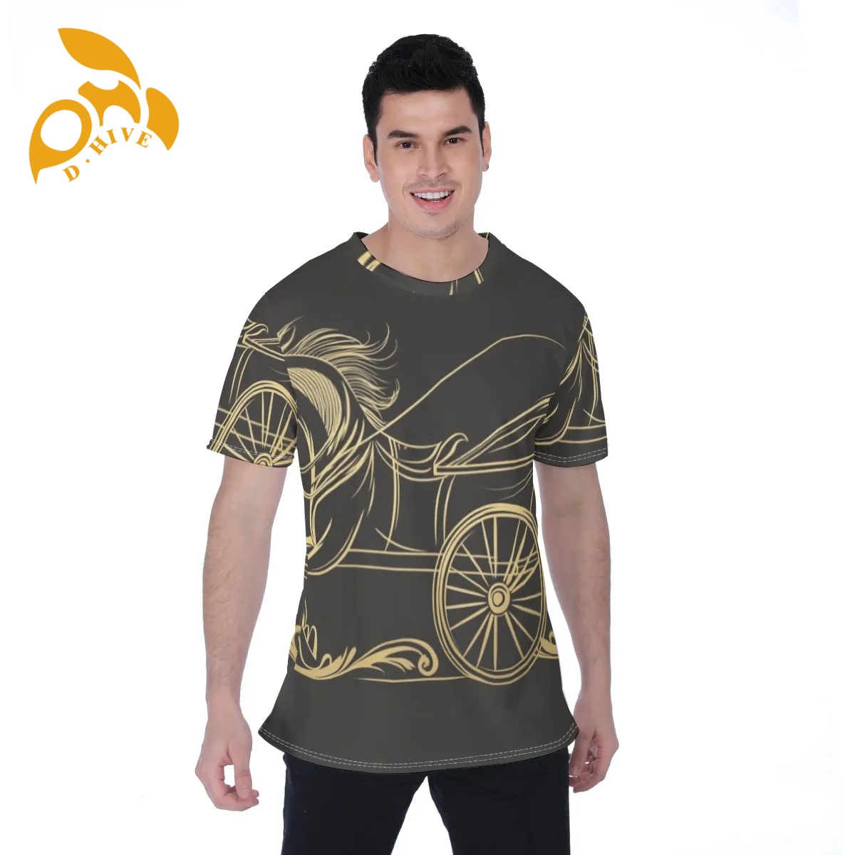 free shipping of customized fashionable All-Over Print Men's T-shirt | Birdseye with exquisite Round neck High-quality design Sports comfortable