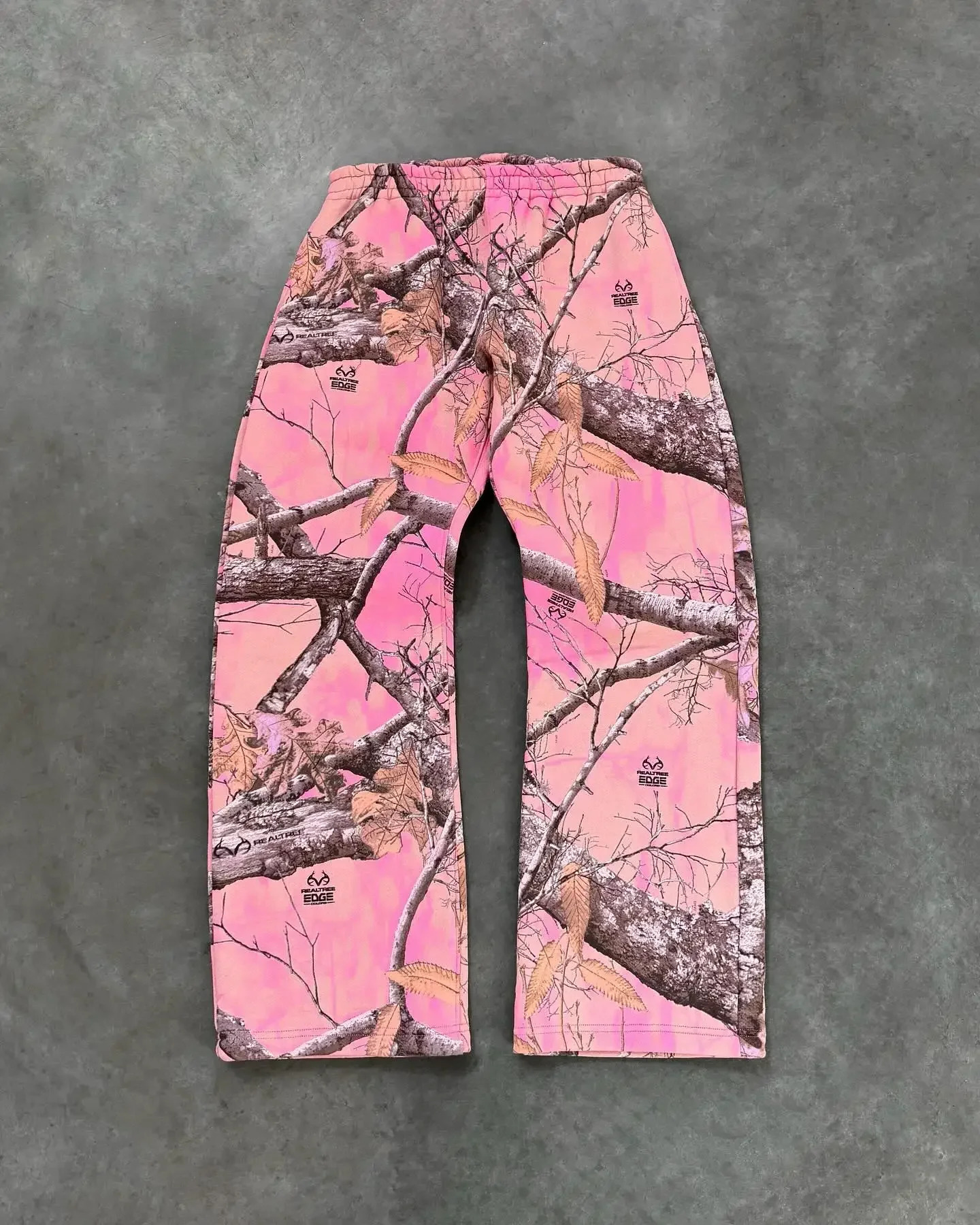 Y2K camouflage pattern hoodies men clothing hip hop retro pink harajuku street pullover punk straight pants casual suit 250614