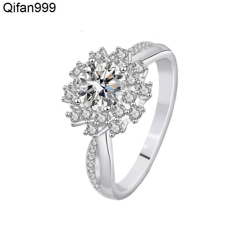 Wholesale 925 Silver Luxury Wedding Diamond Ring 1 Ct Big Moissanite Engagement Rings for Women