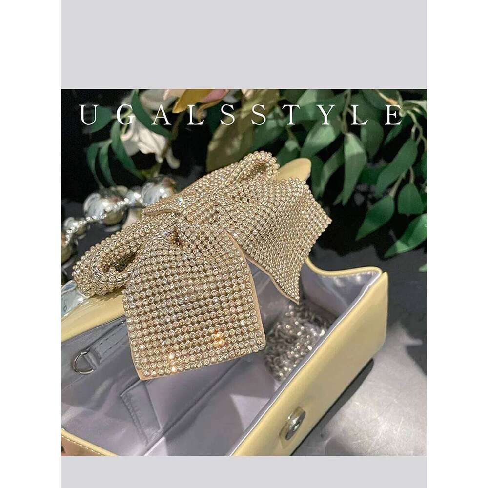Designer Bag Shiny Rhinestone Evening Clutch Bags Women New Bow Crystal Clip Purse And Handbags Designer Wedding Party