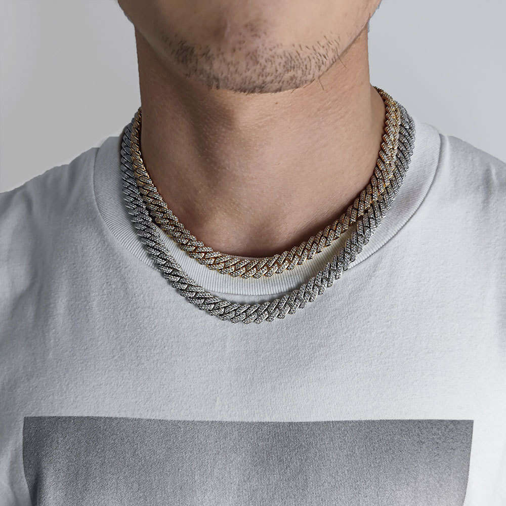 10mm Dia-Shaped Cuban Chain Zircon Necklace Trendy Brand Personality Hip-Hop Men's Bracelet Jewelry c6b6