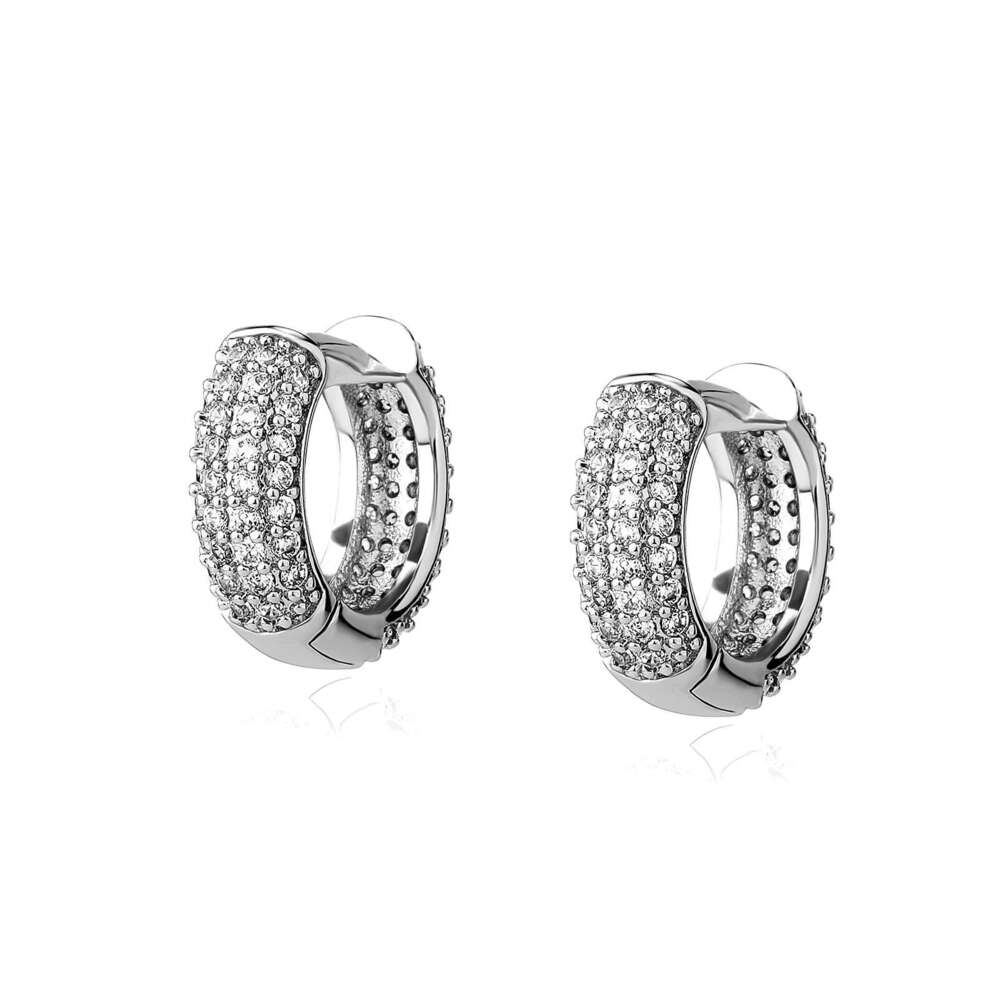 Trendy Hip-Hop Four-Row Full Dia Ear Cuffs High-End Simple Earrings Unisex Fashion Accessories