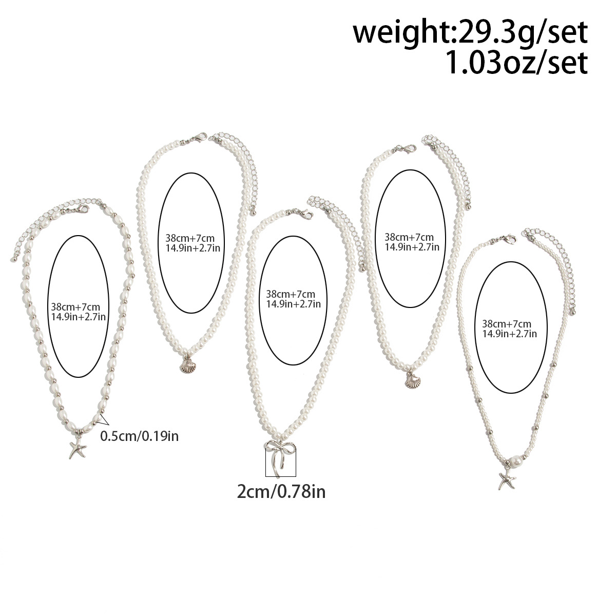 Spicy Style Bow Starfish Pendant Necklace High Quality Pearl Beaded Choker Chain for Women