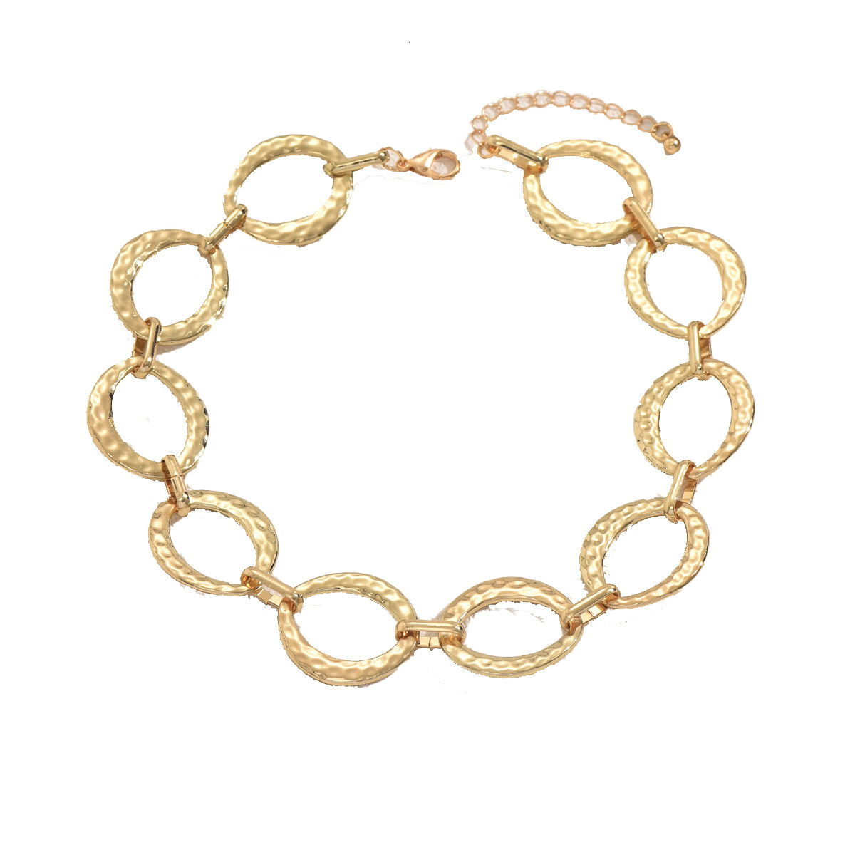 Metal Style Women's Necklace Circle Woven Design High-End Clavicle Chain