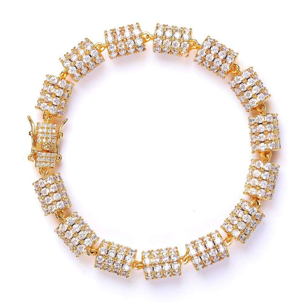 Hip Hop Jewelry Full Dia Zircon Bamboo Personality Trendy Men's Bracelet