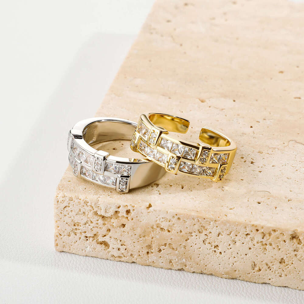 New T Fashion Design Sense Open Ring Versatile Light Luxury Women's Gift Couple Rings Gold Australia