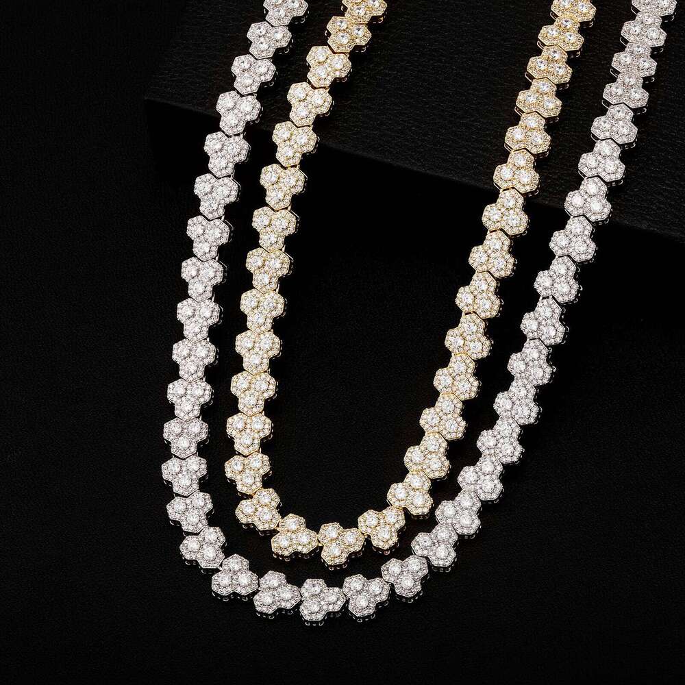 10mm Men's Versatile Spliced Mechanical Hot Hip-Hop Nightclub Trendy Ice Sugar Cuban Chain