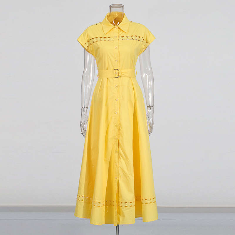 White Skirt Maxi Skirt French Style Simple Commuter Long New Women S Summer Solid Color Waist Cinching Water Soluble Flower Hollow Out Dress For Women