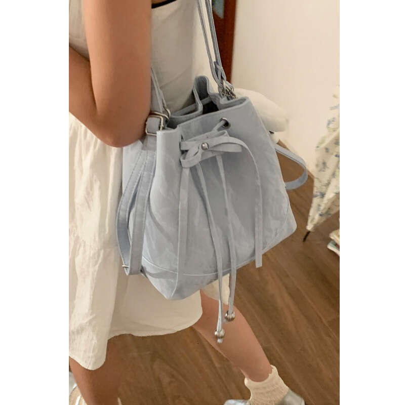 Summer Fresh Green Bucket designer bag Bag for Women, Single 2024 New Fashionable Double Shoulder Bag, Casual Large Capacity Backpack