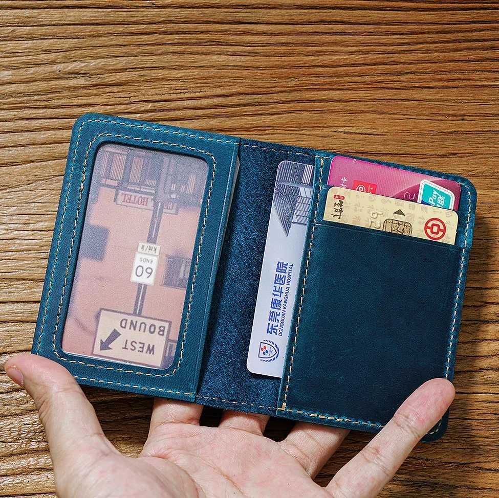 Holder for Men Bank Cards Holders Genuine Leather Wallet Mini Money Clips Business Women Small Purse Pouch Z250621