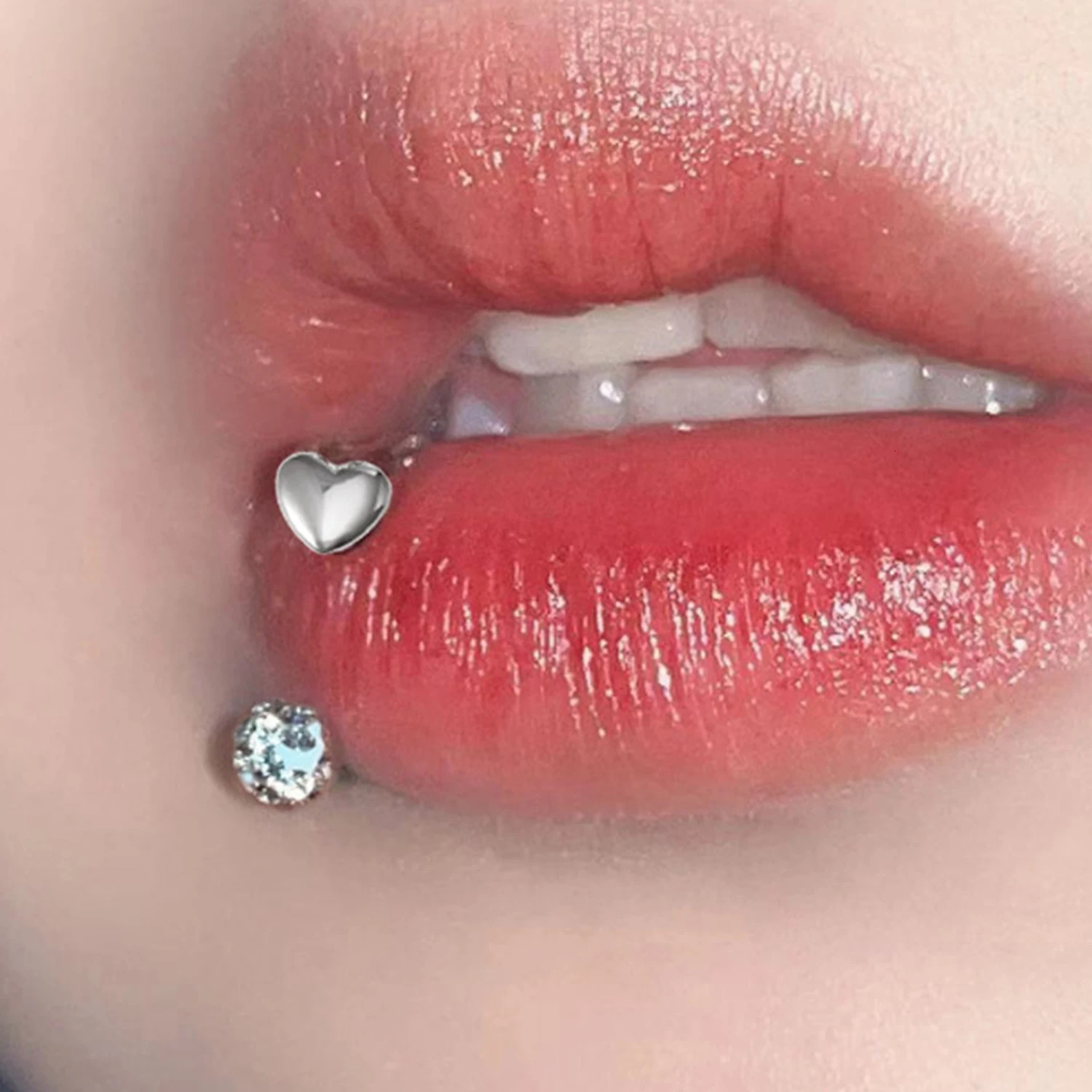 Steel C Shaped Lip Ring Labret Piercing Crystal Rhinestones Butterfly Piercing Helix Earrings Body Jewelry 250617