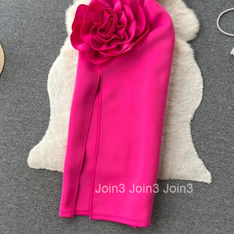 Elegant Evening Party Dress 2025 Summer Split Dress for Women Slim Waist Bodycon Vestidos Sexy Off Shoulder Robe Woman Clothes