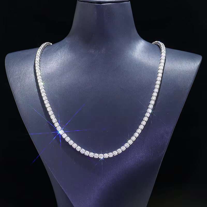 925 Sterling Silver VVS Moissanite Diamond Iced Out Chain Diamond Necklace Chains for Women Men Necklace Moissanite Tennis Chain