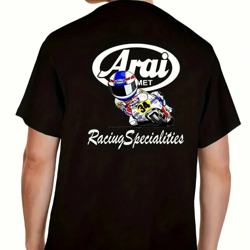 T-shirt Mens Casual Grayish-red Aa Letters Round Neck Short Sleeves Knitted Fabric Cartoon Design Suitable for Casual Wear