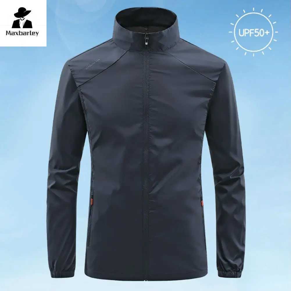 Running Jacket Ultra Light Mens Summer Casual Zipper Placket Soft Skin Windbreaker Street Motorcycle Fishing Sunscreen Suit W250623
