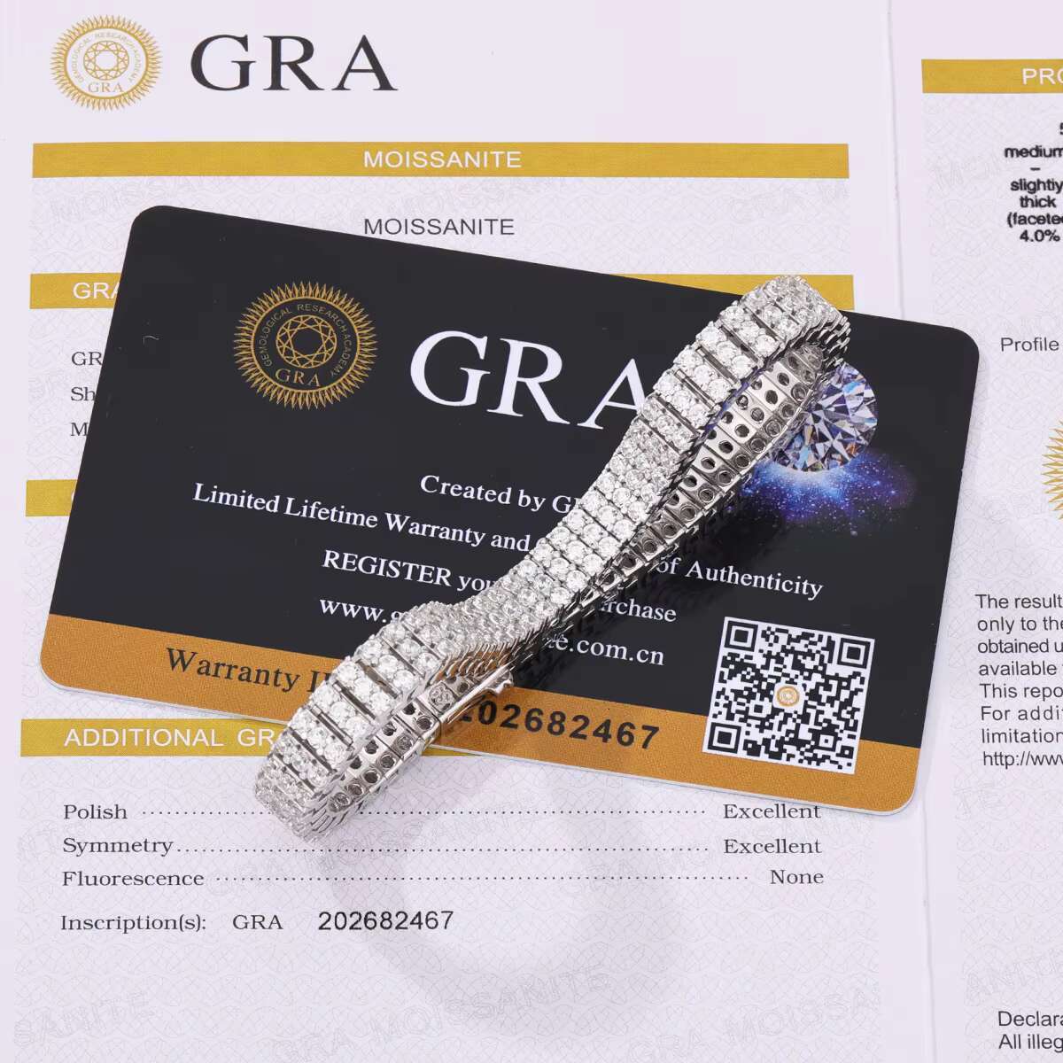 Unique Design Three-row White Moissanite Tennis Chain Ice Crystal 925 Silver Bracelet Hip-hop Style Mens Diamond Bracelet