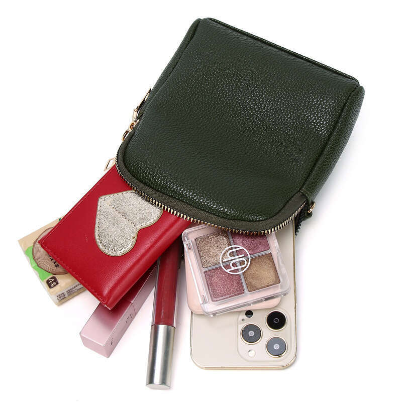 New Small Round Light Luxury Style Texture Lychee Pattern Shoulder Crossbody Bag, Women's Phone Bag
