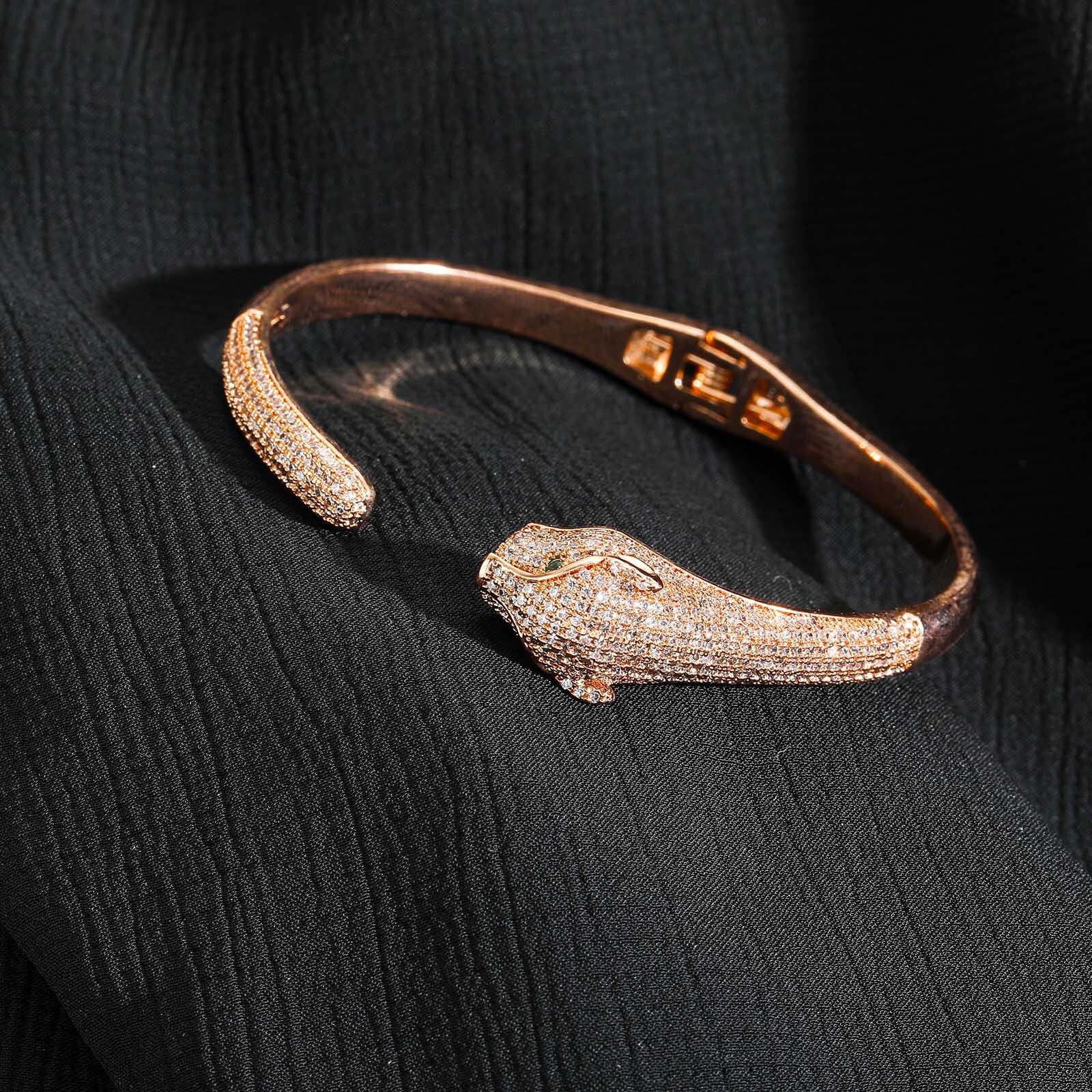 New Arrival Leopard Head Full Iced Out Unisex Hip Hop Moissanite Diamond Inlaid Premium Trendy Bracelet Wristband Pass the diamond tester